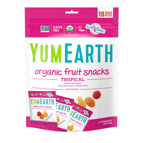 Yum Earth Tropical Fruit Snacks *10 snack packs per bag